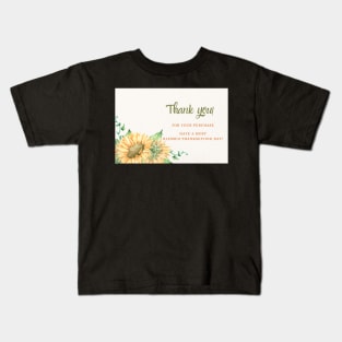 Thank You For Your Purchase Card (Thanksgiving Day) - 04 Kids T-Shirt